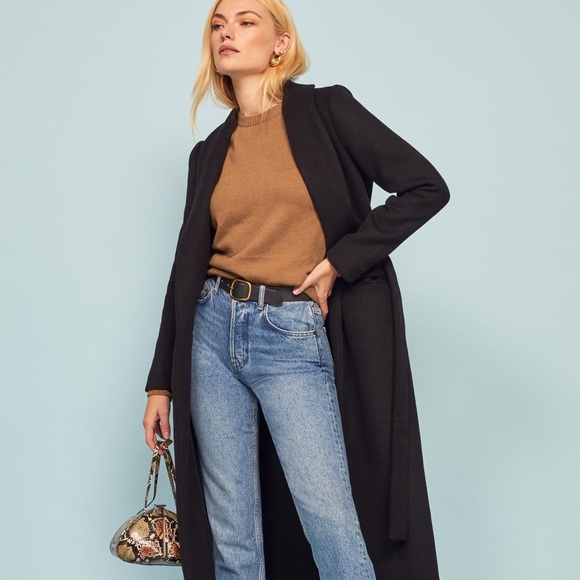 NWT Reformation Cashmere Crew Sweater in Camel - Picture 5 of 8